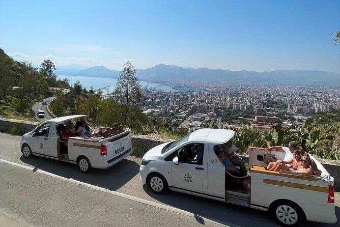 Palermo: Panoramic Mount Pellegrino in CruiserCar - Mondello in Half an Hour: Beach Cliffs and Art Nouveau Promenade