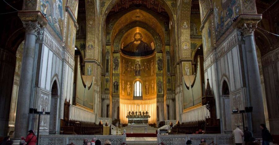Private Monreale Cathedral and Cloister, Ceramic Lab tour - Teatro Massimo Meet-Up and Private Transport to Monreale